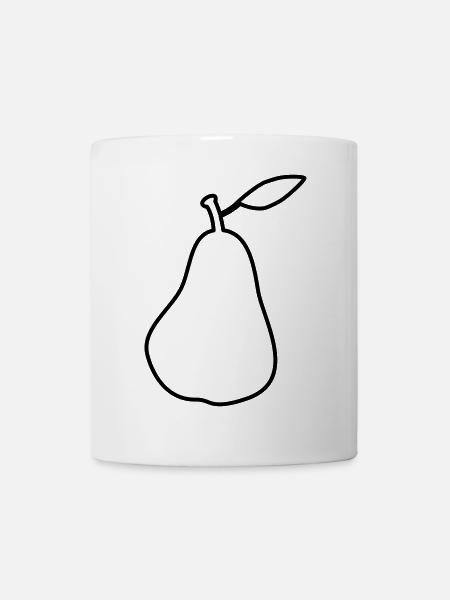 Silhouette Birne Pear Outline - Tasse - Weiß