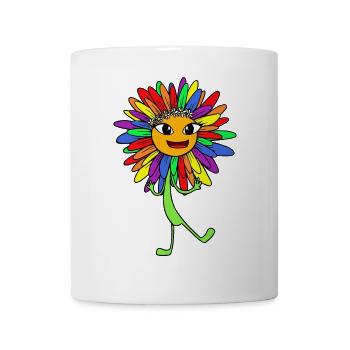 Tournesol Hippie Enfant Enfants Fleurs Arc-en-ciel - Mug blanc - blanc - Devant