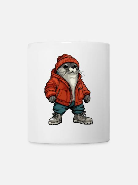 Robbe Tier Fashion Winter - Tasse - Weiß