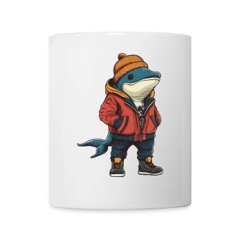 Whale Fashion Winter - Mug - white - Front