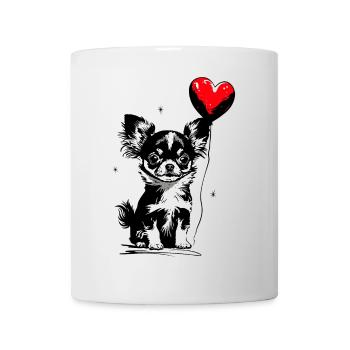 Chihuahua with Heart Balloon - Heartful Creatures - Mug - white - Front