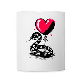 Snake with Heart Balloon - Heartful Creatures - Mug - white - Front