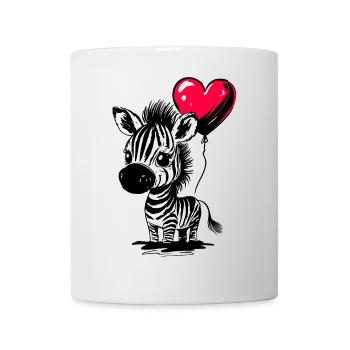 Zebra mit Herz Luftballon - Heartful Creatures - Tasse - Weiß - Vorne