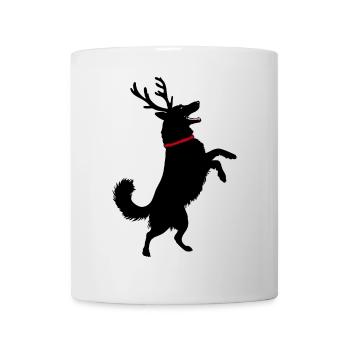 Chien avec des bois de renne - Funny Xmas Design - Mug blanc - blanc - Devant