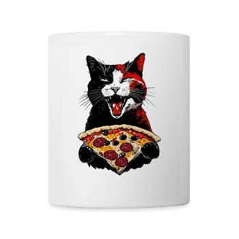 Katze Pizza Cat Street Art - Mug blanc - blanc - Devant