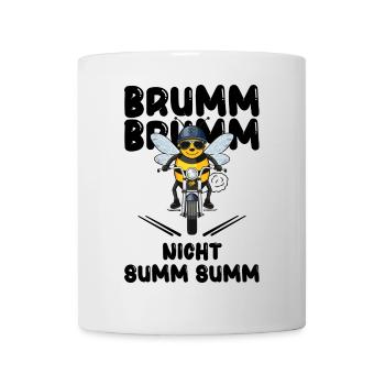 Biene Motorrad brumm brumm nicht summ summ schwarz - Tasse - Weiß - Vorne