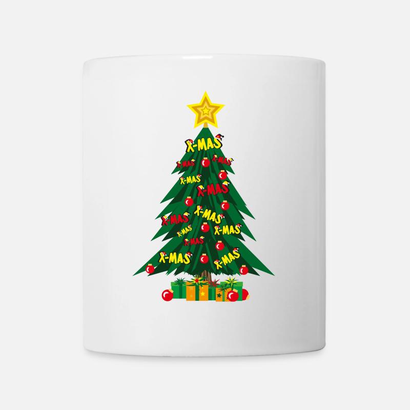 Weihnachtsbaum mit viel Liebe und Stern. - Tasse - Weiß