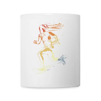 Läuferin Retro-Stil - Tasse - Weiß - Vorne