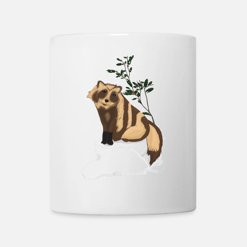 Tanuki unter dem Mistelzweig - Tasse - Weiß