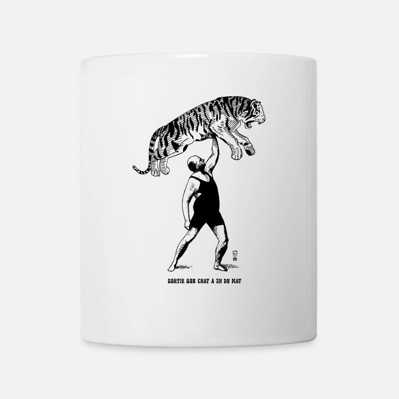 Sortir son chat à 3h du mat - Mug blanc - blanc