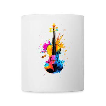 Buntes Violine Musik - Tasse - Weiß - Vorne