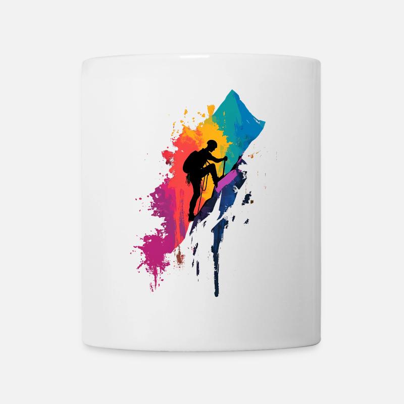 Buntes Bergsteigen Bergsteiger Wandern Klettern - Tasse - Weiß