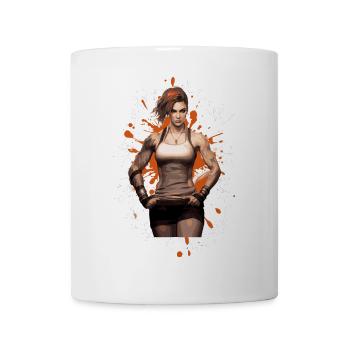 Fitness Frau Muskeln Bodybuilderin - Tasse - Weiß - Vorne
