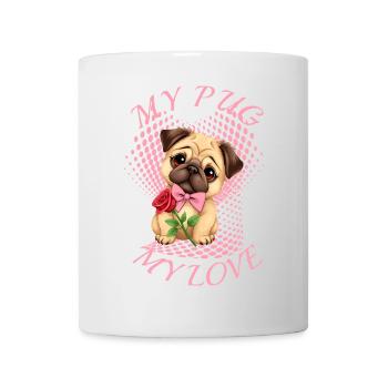Mops Hund - Tasse - Weiß - Vorne