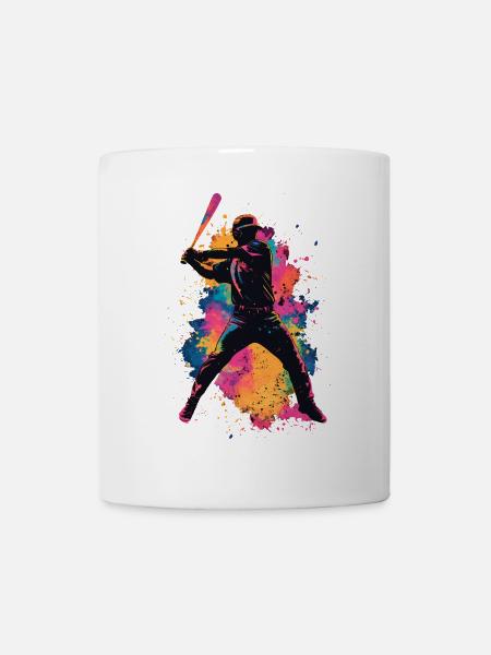 Bunter Baseball Spieler - Tasse - Weiß