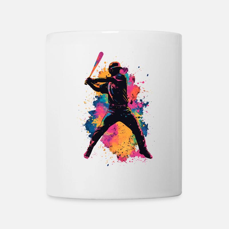 Bunter Baseball Spieler - Tasse - Weiß