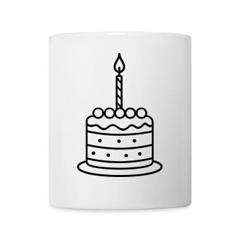 Gateau d'anniversaire - Mug blanc - blanc - Devant