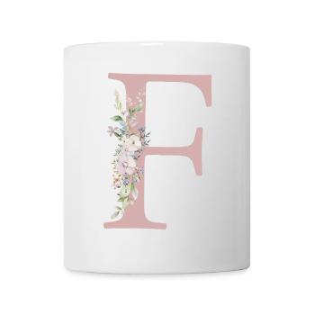 F Monogram, Floral, Customizable - Mug - white - Front