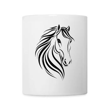 Delicate Horse Drawing in Black - Mug - white - Front