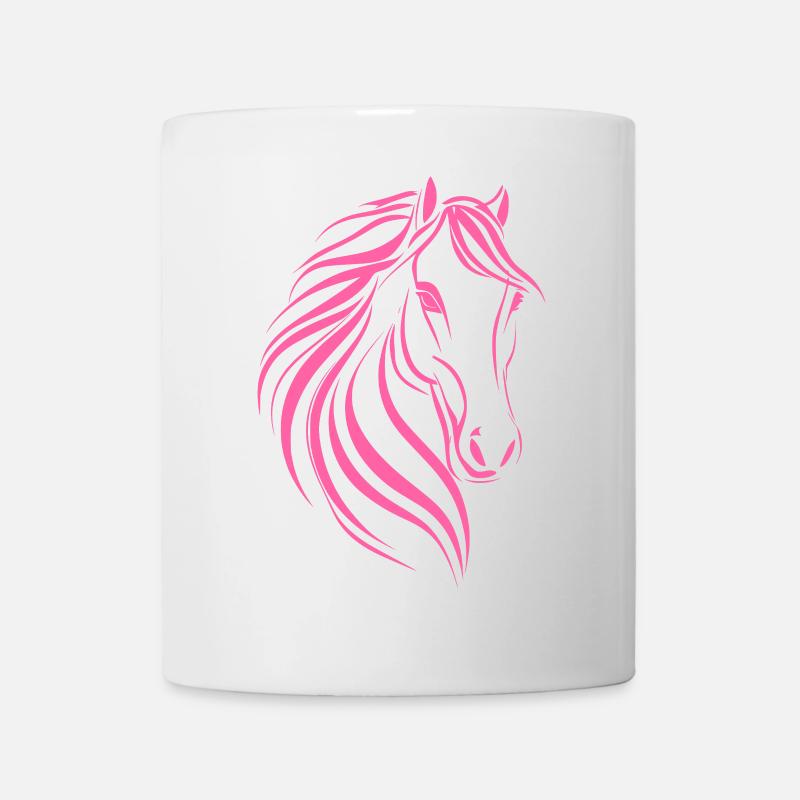 Dessin délicat de cheval - Mug blanc - blanc