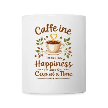 Caffeine I m not lazy - Mug blanc - blanc - Devant