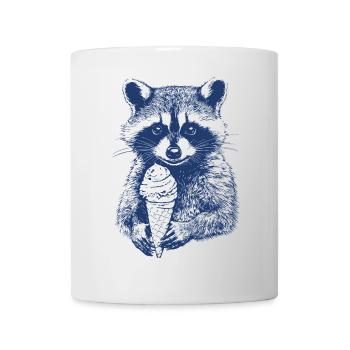 Raccoon with cream - Mug - white - Front
