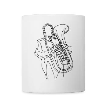 Tuba player Drawing - Mug - white - Front