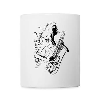 Saxophone Player Sketch - Mug - white - Front