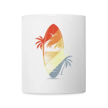 Surfbrett Vintage Grafik - Tasse - Weiß - Vorne