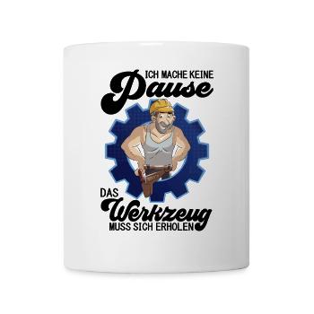 Arbeiter mit Werkzeug im Industriestil Werkstatt - Tasse - Weiß - Vorne