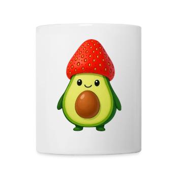 Drôle d’avocat fraise chapeau Fruity Fun - Mug blanc - blanc - Devant