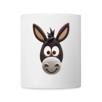 Lustiger Esel Cartoonkopf – Niedliches Tierdesign - Tasse - Weiß - Vorne