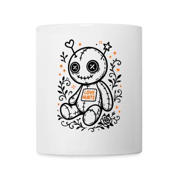 Voodoo Puppe - Love Hurts, Halloween 2025 - Tasse - Weiß - Vorne