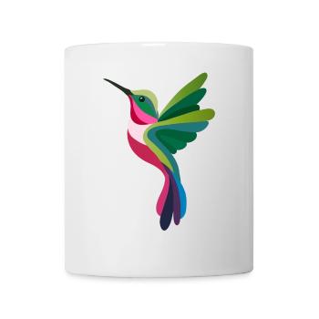 Colorful Hummingbird in Modern Paper-Cut Style - Mug - white - Front