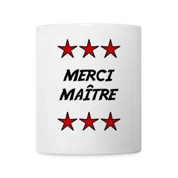 MAÎTRE. MAITRE. MERCI. MERCI MAÎTRE. MAITRE - Mug blanc - blanc - Devant