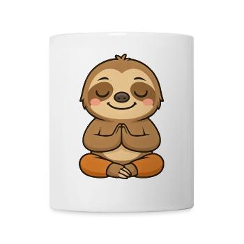 Cute Sloth Yoga Meditation Relaxation Peace - Mug - white - Front
