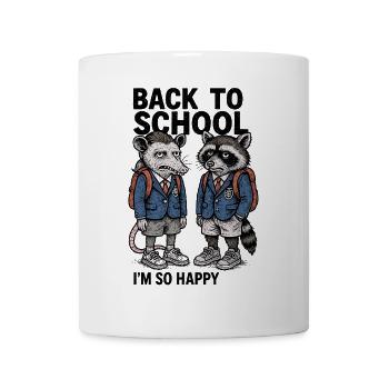 Back to School with Raccoon & Opossum Cool Design - Mug - white - Front