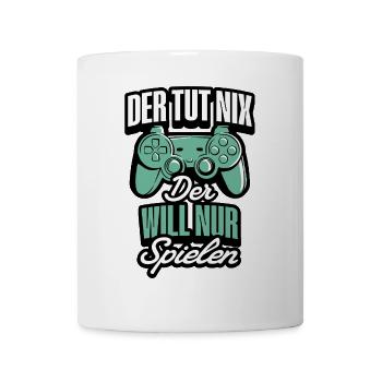 Der tut nix der will nur Spielen Gamer - Tasse - Weiß - Vorne