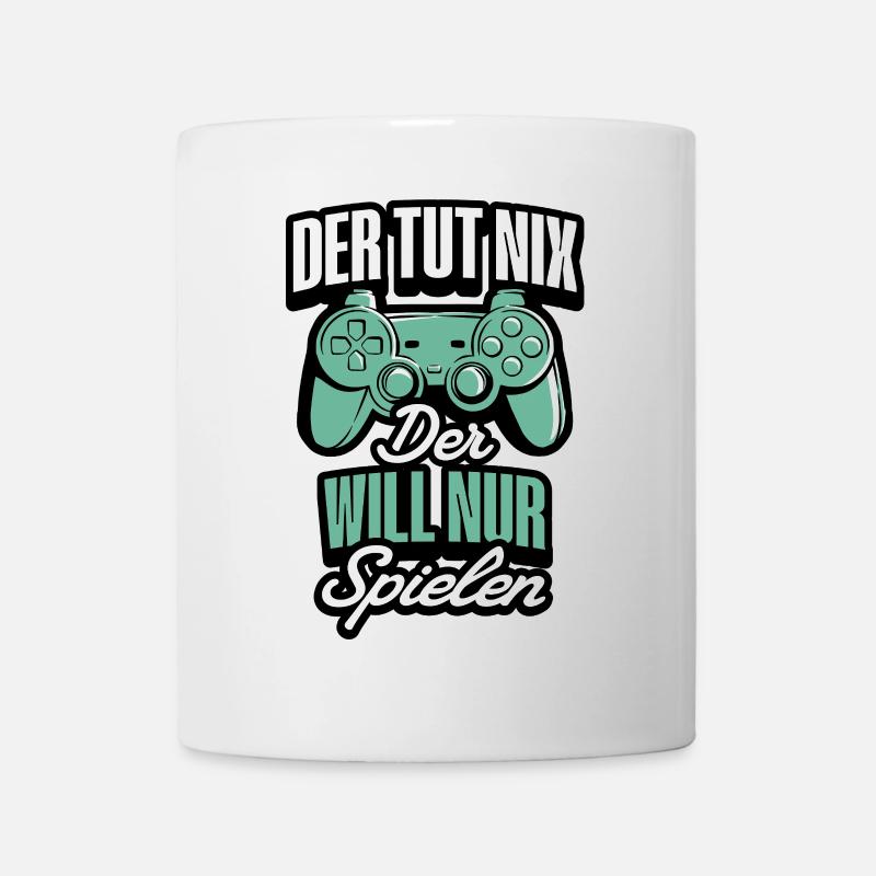 Der tut nix der will nur Spielen Gamer - Tasse - Weiß