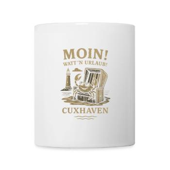 Cuxhaven Moin Urlaub Strandkorb Meer - Tasse - Weiß - Vorne