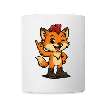 Fuchs mit Punk-Power - Tasse - Weiß - Vorne