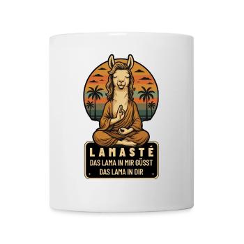 Lamasté – Lustiges Lama Yoga Design - Tasse - Weiß - Vorne