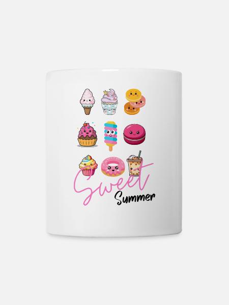 Sweet Happiness Makers – Cute Dessert Illustrations - Mug - white