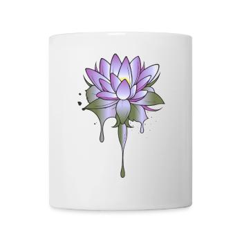 Lotus flower in violet with gradient - Mug - white - Front