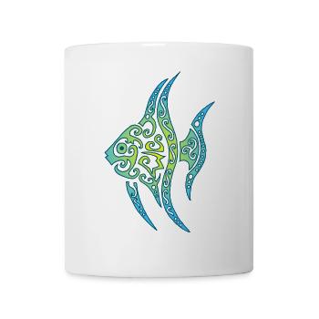 Poisson tropical bleu - Mug blanc - blanc - Devant
