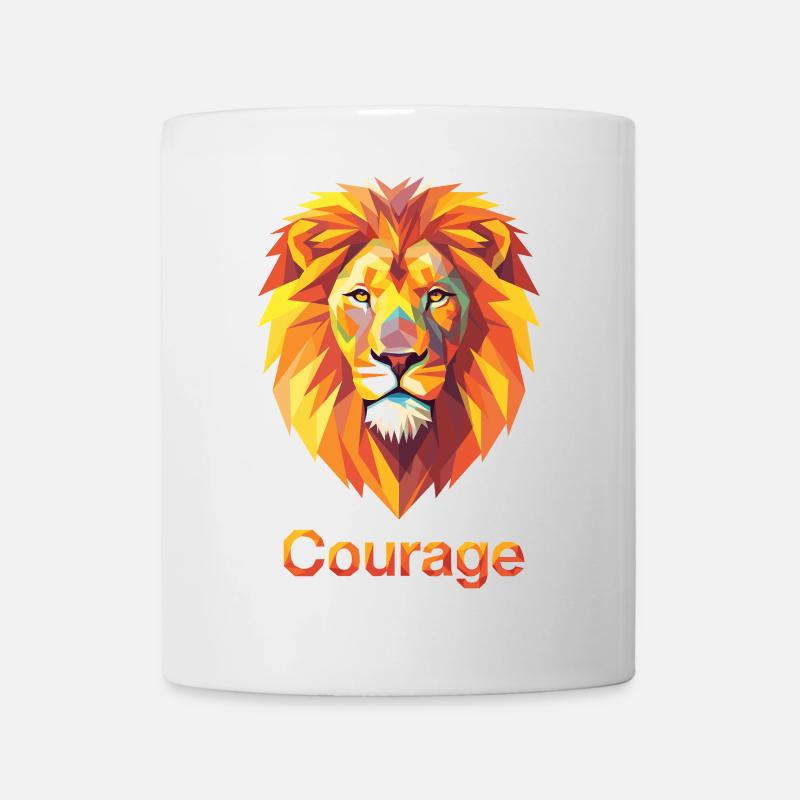 Majestic lion with courage design - Mug - white