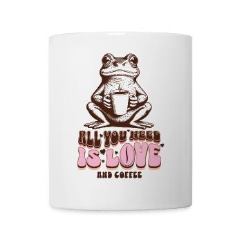 Frog Coffee Love – Retro Clipart - Mug - white - Front