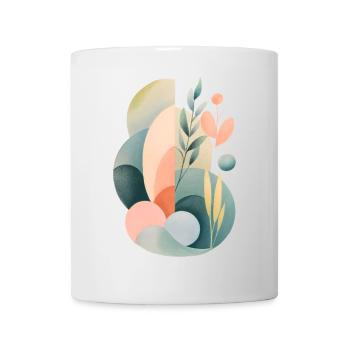 Pastel Abstract Flora Composition - Mug - white - Front