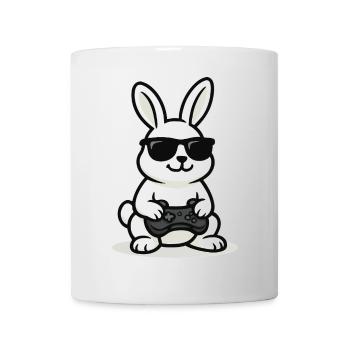 Lapin de jeu cool - Mug blanc - blanc - Devant