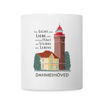 Dahme, Handzeichnung alter Leuchtturm, Dahmeshöved - Tasse - Weiß - Vorne